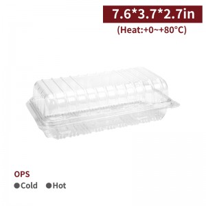 【OPS Hinged Cake Box - Transparent】cake swiss roll snack box anti-fog plastic - 1200 pcs per box / 50 pcs per package