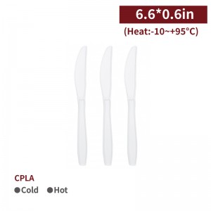 【CPLA Knife - White】eco-friendly - 1000 pcs per box / 50 pcs per package