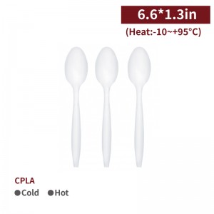 【CPLA Spoon - White】biodegradable spoon - 1000 pcs per box / 50 pcs per package