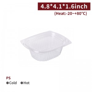 【PS - Rectangular Salad Container 6oz/180ml - Transparent With Lid】snack smashed potato salad sauce fruits plastic box - 250 pcs per box