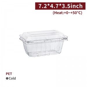 【PET - Hinged Fruits Box】fruits box PET anti-fog - 400 pcs per box / 100 pcs per package