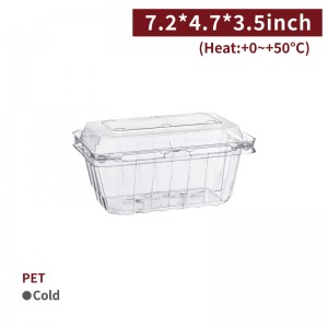 【PET - Hinged Fruits Box】fruits box PET anti-fog - 400 pcs per box / 100 pcs per package