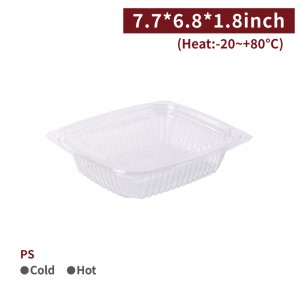 【PS - Square Salad Container With Lid 24oz/720ml】transparent fruits box plastic box - 300 pcs per box / 50 pcs per package