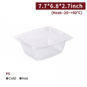 【PS - Square Salad Box With Lid 32oz/960ml】transparent fruits box plastic box - 300 pcs per box 