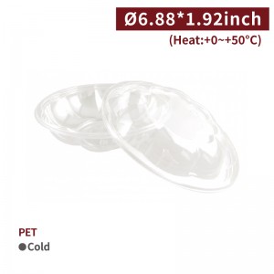 PET Flower-shaped Salad Container ＆ Lid 18oz/540ml】175mm diameter - 150 sets per box（with lids）