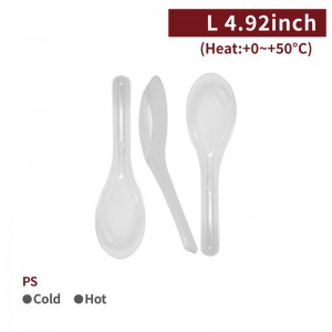 【PS - Chinese Soup Spoon - Transparent】length 125mm - 2000 pcs per box / 100 pcs per package