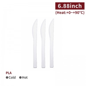 【CPLA Knife - White】non-toxic eco-friendly biodegradable knife - 1000 pcs per box / 50 pcs per package