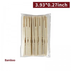 【Fruit/Snack Fork】sushi bamboo utensils 100mm - 25000 pcs per box / 500 pcs per package