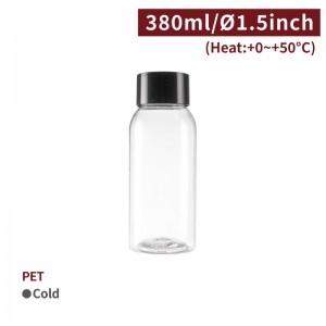 【PET - Drinking Bottle - 380ml】38 diameter 160*65mm plastic - 50 pcs per package
