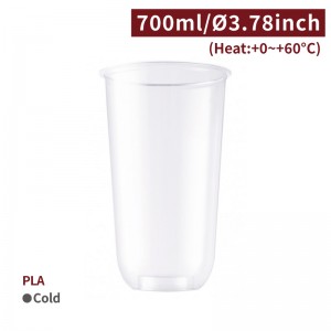 [PLA 24oz Cup-Clear] U-Shaped-Cold (96mm)-1,000pcs