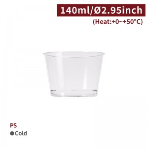 【PS - Snack Cup 4oz/140ml - Transparent】75 diameter plastic pudding mousse yoghurt - 1000 pcs per box