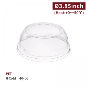 【PET - Wide Hole Dome Lid - Transparent】98mm diameter smoothies - 1000 pcs per box / 50 pcs per package