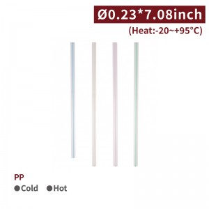 【618 Transparent Drinking Straw - Colorful】diameter 6*180mm single packaging - 5000 pcs per box