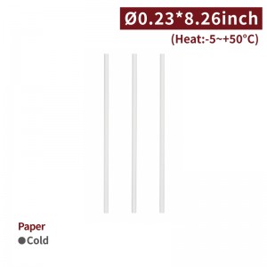 【621 Eco-friendly Paper Straw - White】single packaging non-toxic safe to use 6*210mm - 5000 pcs per box / 100 pcs per package