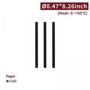 【1221 Eco-friendly Paper Straw - Black】non-toxic safe to use 12mm diameter - 1500 pcs per box / 75 pcs per package