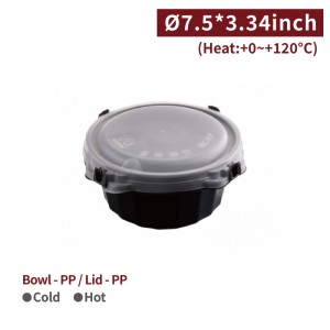 [40oz PP Bowl ] Airtight Seal Bowl(190mm) w/ Lids - 300 sets