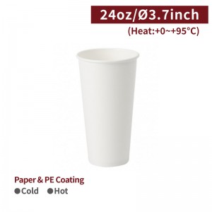 [24 oz Paper Cup-White] Hot&Cold Cup(95mm)-1,000pcs