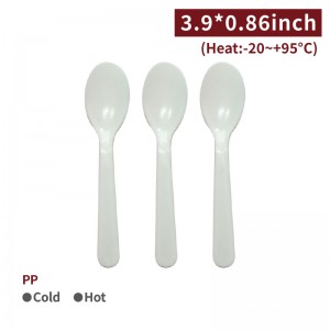 【PP Small Spoon - White】heat-proof pudding - 10,000 pcs per box / 100 pcs per package