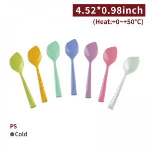 【Leaf-shaped Spoon】PS spoon - 2800 pcs per box / 100 pcs per package