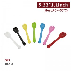 【Ice-cream Spoon - Color C2】 PS spoon randomly mixed - 2000 pcs per box