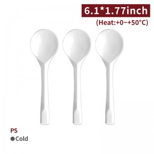 【Spoon - White】PS soup spoon - 4000 pcs per box/ 100 pcs per package