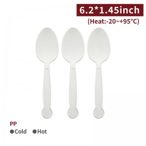 【PP Spoon - White】158*37mm heat-proof - 500 pcs per box