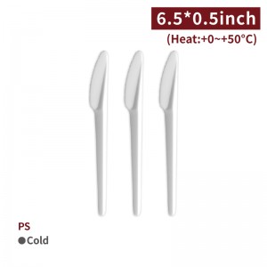 【PS - Triangle shape Knife - White】fork - 3000 pcs per box / 100 pcs per package