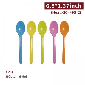 【CPLA Spoon - Colorful】spoon disposable take-away - 1000 pcs per box / 50 pcs per package 