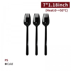 【PS - 180 Fork Spoon 2 in 1 - Black】180*30mm - 1400 pcs per box / 20 pcs per package