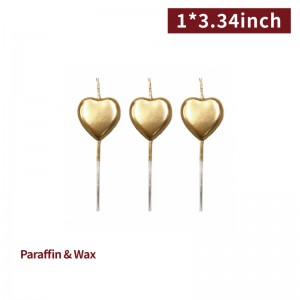 【Heart-shaped Candle - Gold】single packaging candle heart-shaped - 100 pcs per box