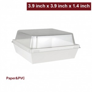 White Food Containers (M) w/Clear PVC Dome Lids-450 sets