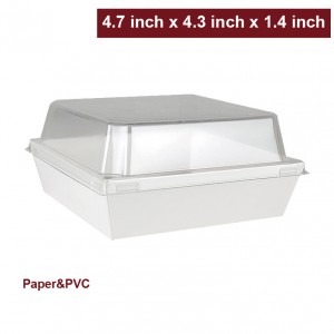 White Food Containers (L) w/Clear PVC Dome Lids-450 sets