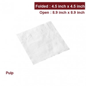 4.5"x4.5" 1-Ply White Beverage Napkins-3,600pcs