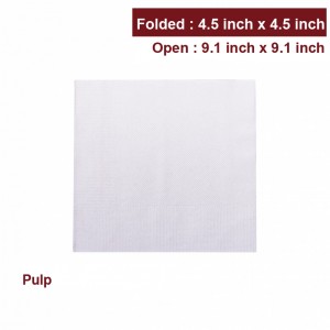 4.5"x4.5" 1-Ply White Beverage Napkins-3,600pcs