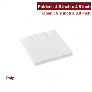 4.5"x4.5" 2-Ply White Beverage Napkin-3,360pcs 4.5"x4.5" 2-Ply White Beverage Napkin-3,360pcs