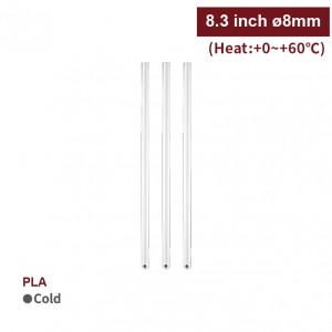 8.3 inch PP Straws-White(8mm)-3,500pcs