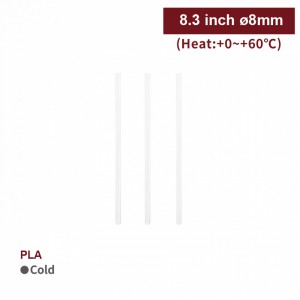 8.3 inch PLA Straws-Clear(8mm)-4,500pcs