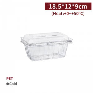 【PET - Hinged Fruits Box】fruits box PET anti-fog - 400 pcs per box / 100 pcs per package