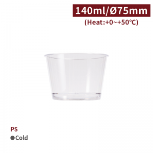 【PS - Snack Cup 4oz/140ml - Transparent】75 diameter plastic pudding mousse yoghurt - 1000 pcs per box