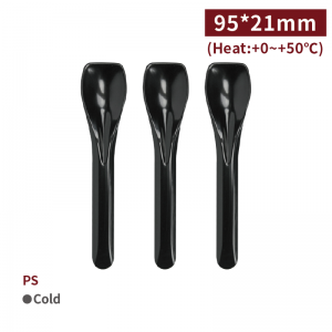 【Ice-cream Spoon - Black】PS spoon - 5000 pcs per box / 200 pcs per package