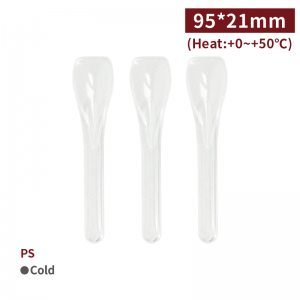 【Ice-cream Spoon - Transparent】95*21mm PS spoon - 5000 pcs per box / 200 pcs per package