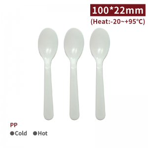 【PP Small Spoon - White】heat-proof pudding - 10,000 pcs per box / 100 pcs per package