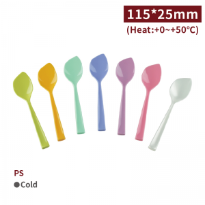 【Leaf-shaped Spoon】PS spoon - 2800 pcs per box / 100 pcs per package