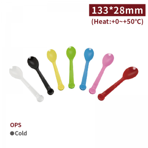 【Ice-cream Spoon - Color C2】 PS spoon randomly mixed - 2000 pcs per box
