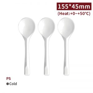 【Spoon - White】PS soup spoon - 4000 pcs per box/ 100 pcs per package