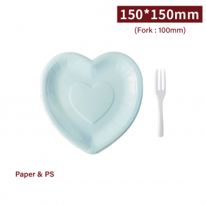 【Macaron Knife Candle Set - Blue Plate /Pearl White Fork】PS fork 100mm cake plate 150*150mm snacks -200 sets per box / 10 sets per package