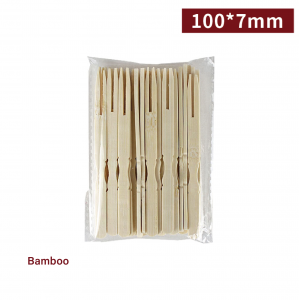 【Fruit/Snack Fork】sushi bamboo utensils 100mm - 25000 pcs per box / 500 pcs per package